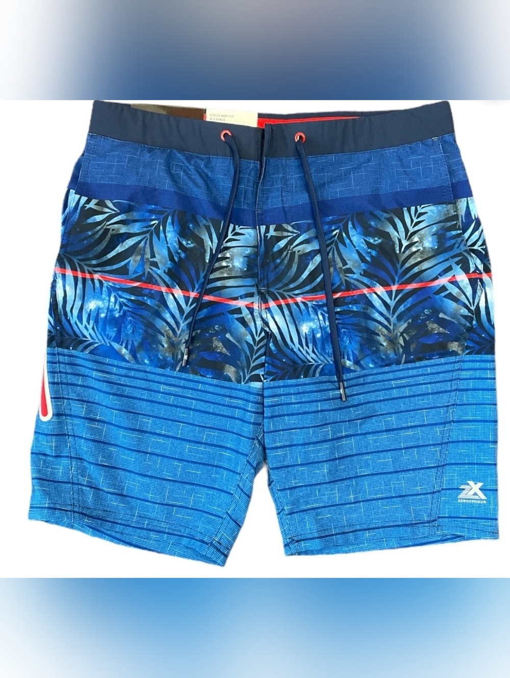 ZeroXposur Men's Stretch Swim Trunks w/ Diagonal Pocket (Blue Venus) l,xl,xxl